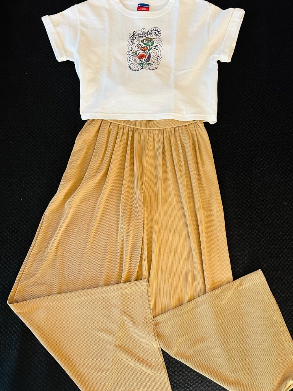 NWT BTFBM Khaki Apricot Ribbed Wide Leg Palazzo Pants - S